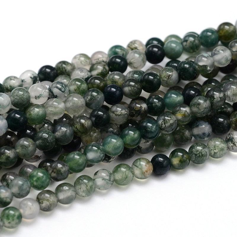 Edelsteen Kralen Mos Agaat Rond Groen 4mm - 20 stuks-Kralen-Kraaltjes van Renate