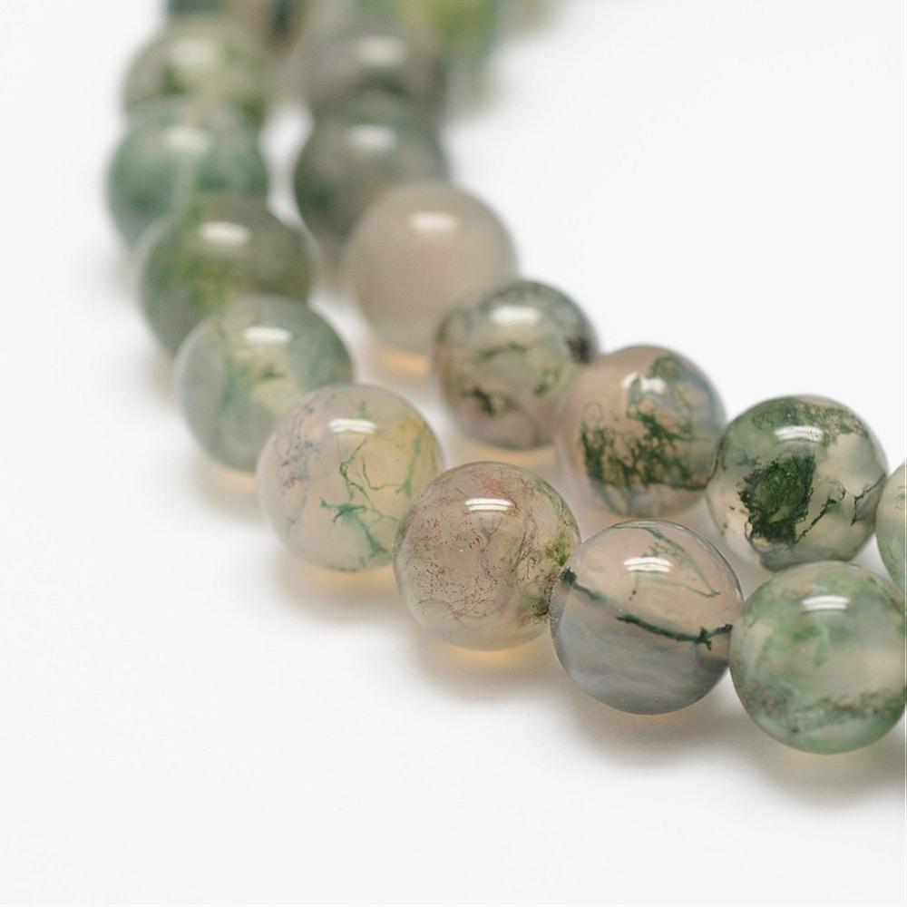 Edelsteen Kralen Mosagaat Rond Donkergroen 4mm - 20 stuks-Kralen-Kraaltjes van Renate