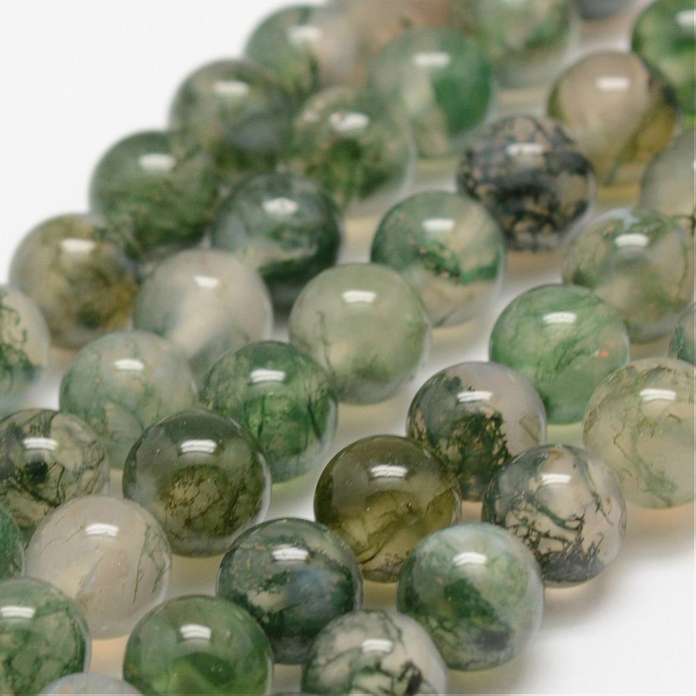Edelsteen Kralen Mosagaat Rond Donkergroen 4mm - 20 stuks-Kralen-Kraaltjes van Renate