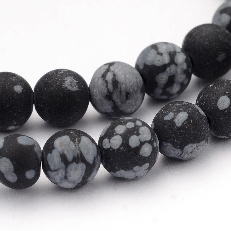 Edelsteen Rond Obsidian Mat 6mm - per zakje (15 stuks)-Kraaltjes van Renate