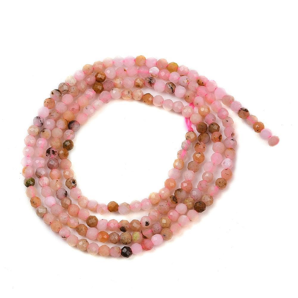 Edelsteen Kralen Opaal Roze Facet 2mm - per streng (± 297 stuks)-Kralen-Kraaltjes van Renate