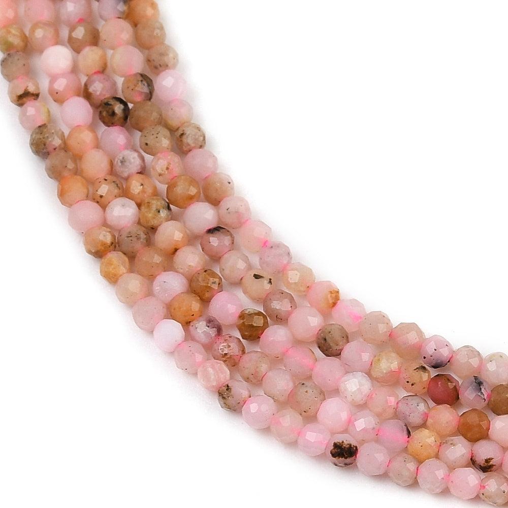 Edelsteen Kralen Opaal Roze Facet 2mm - per streng (± 297 stuks)-Kralen-Kraaltjes van Renate