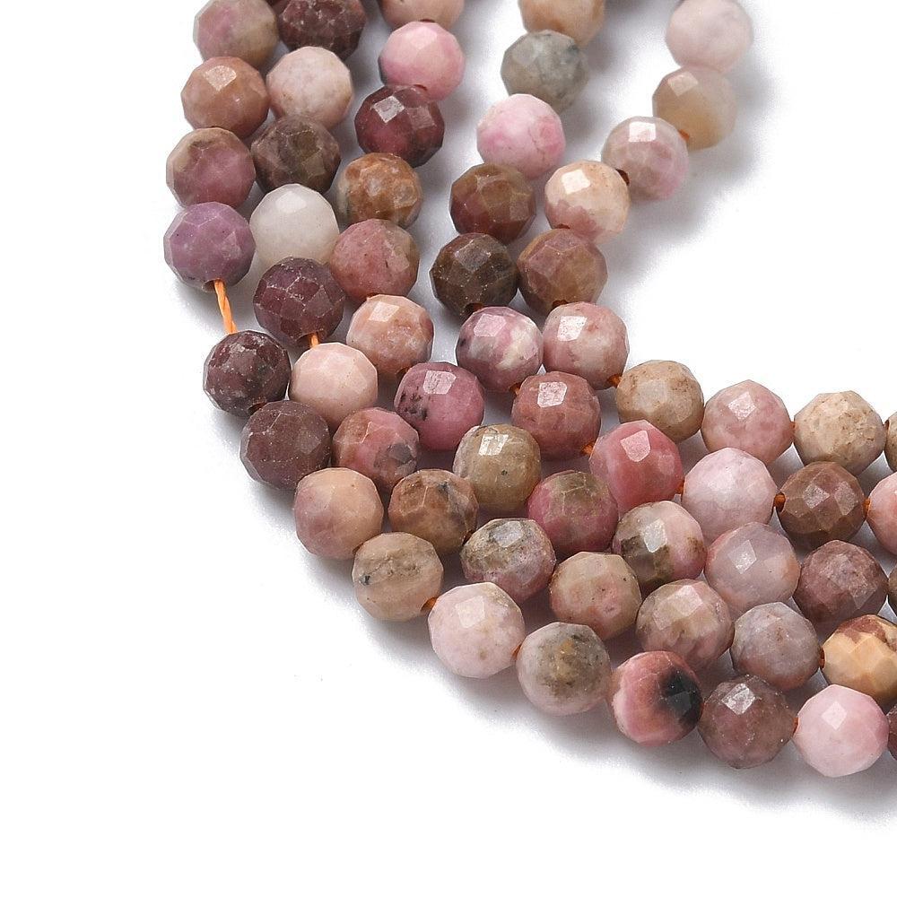 Edelsteen Rond Rhodonite Roze 3.8mm - per zakje (20 stuks)-Kraaltjes van Renate