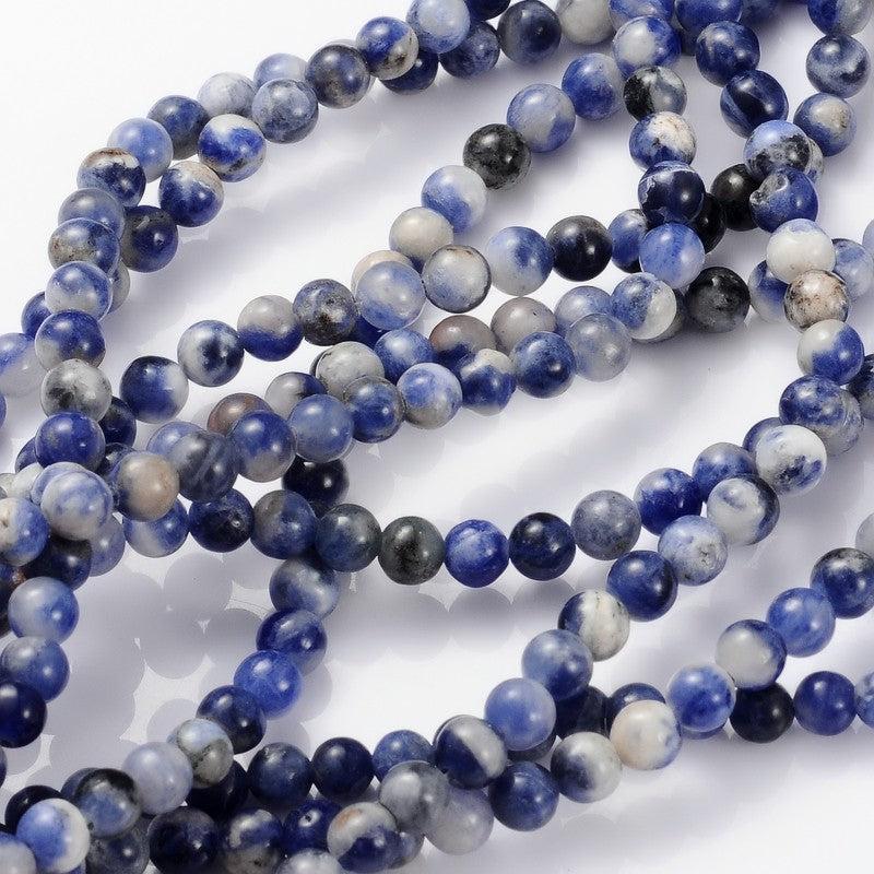 Edelsteen Kralen Sodaliet Rond Blauw 4mm - 20 stuks-Kralen-Kraaltjes van Renate