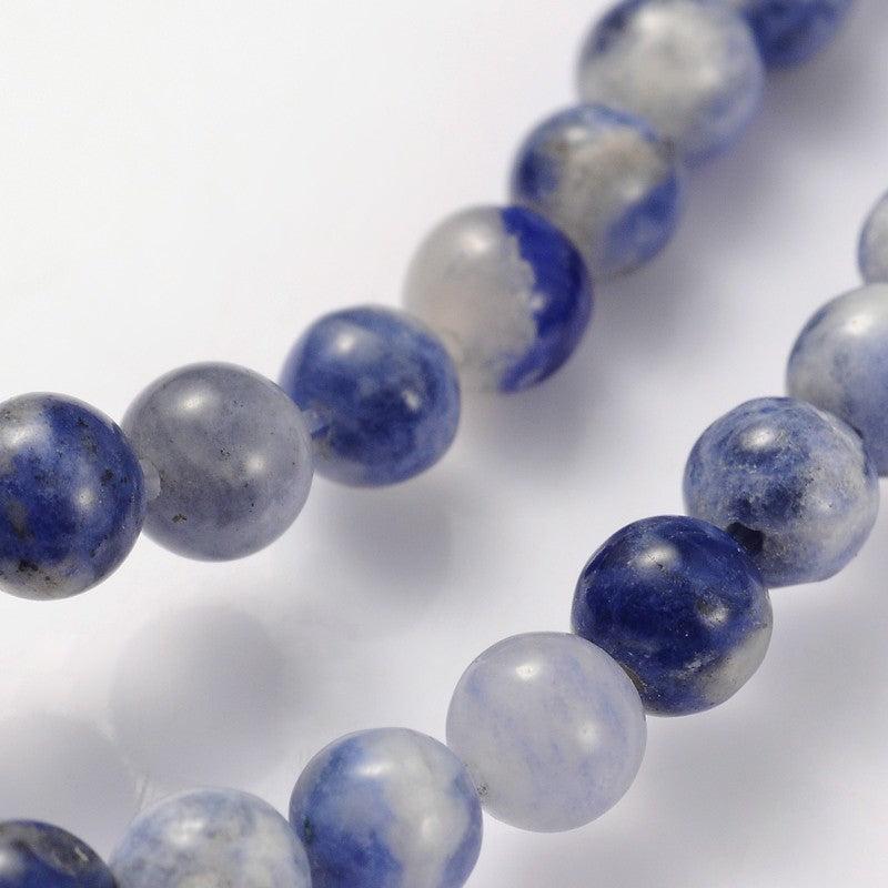 Edelsteen Kralen Sodaliet Rond Blauw 4mm - 20 stuks-Kralen-Kraaltjes van Renate
