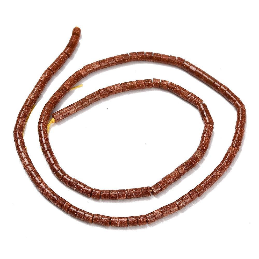 Edelsteen Kralen Synthetisch Goudsteen Heishi Bruin 3x2.5mm - 25 stuks-Kralen-Kraaltjes van Renate