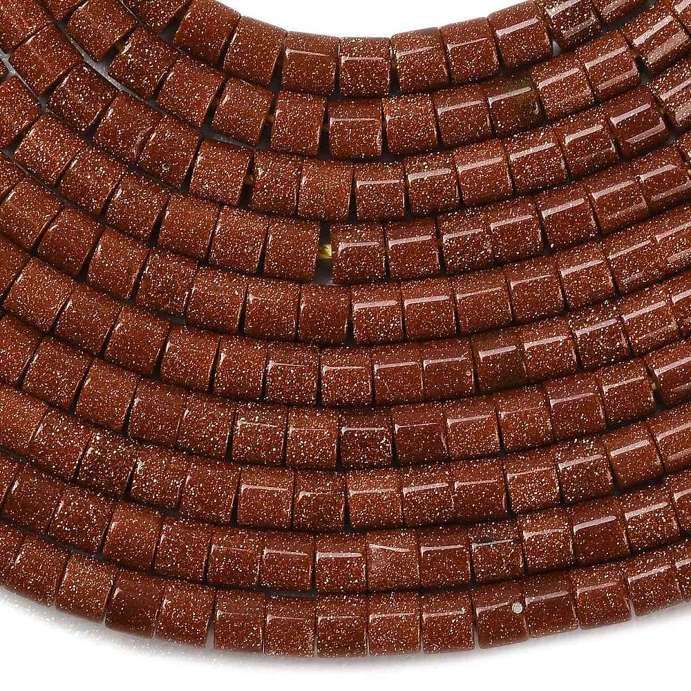 Edelsteen Kralen Synthetisch Goudsteen Heishi Bruin 3x2.5mm - 25 stuks-Kralen-Kraaltjes van Renate