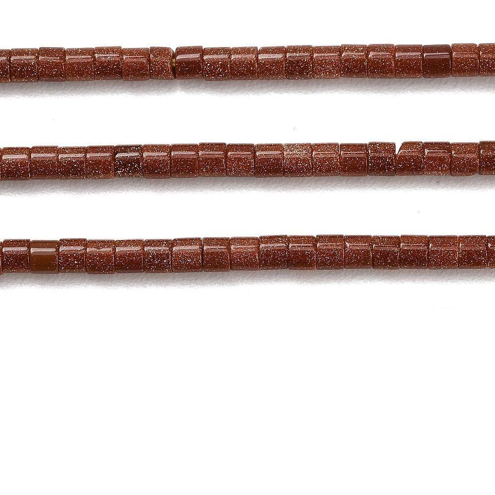 Edelsteen Kralen Synthetisch Goudsteen Heishi Bruin 3x2.5mm - 25 stuks-Kralen-Kraaltjes van Renate