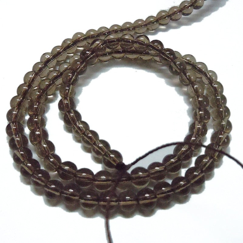 Edelsteen Kralen Synthetisch Rookkwarts Rond Bruin 4mm - 20 stuks-Kralen-Kraaltjes van Renate