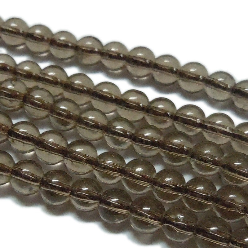 Edelsteen Kralen Synthetisch Rookkwarts Rond Bruin 4mm - 20 stuks-Kralen-Kraaltjes van Renate