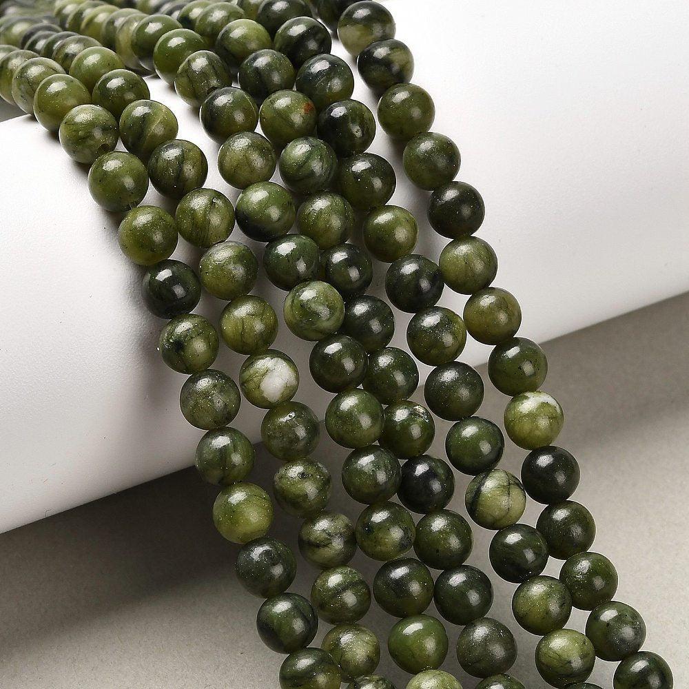 Edelsteen Kralen Taiwan Jade Rond Donkergroen 6mm - 15 stuks-Kralen-Kraaltjes van Renate