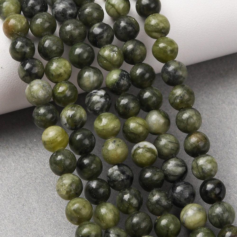 Edelsteen Kralen Taiwan Jade Rond Donkergroen 6mm - 15 stuks-Kralen-Kraaltjes van Renate