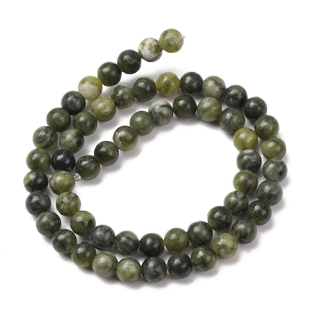 Edelsteen Kralen Taiwan Jade Rond Donkergroen 6mm - 15 stuks-Kralen-Kraaltjes van Renate