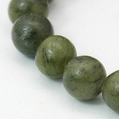 Edelsteen Kralen Taiwan Jade Rond Donkergroen 6mm - 15 stuks-Kralen-Kraaltjes van Renate
