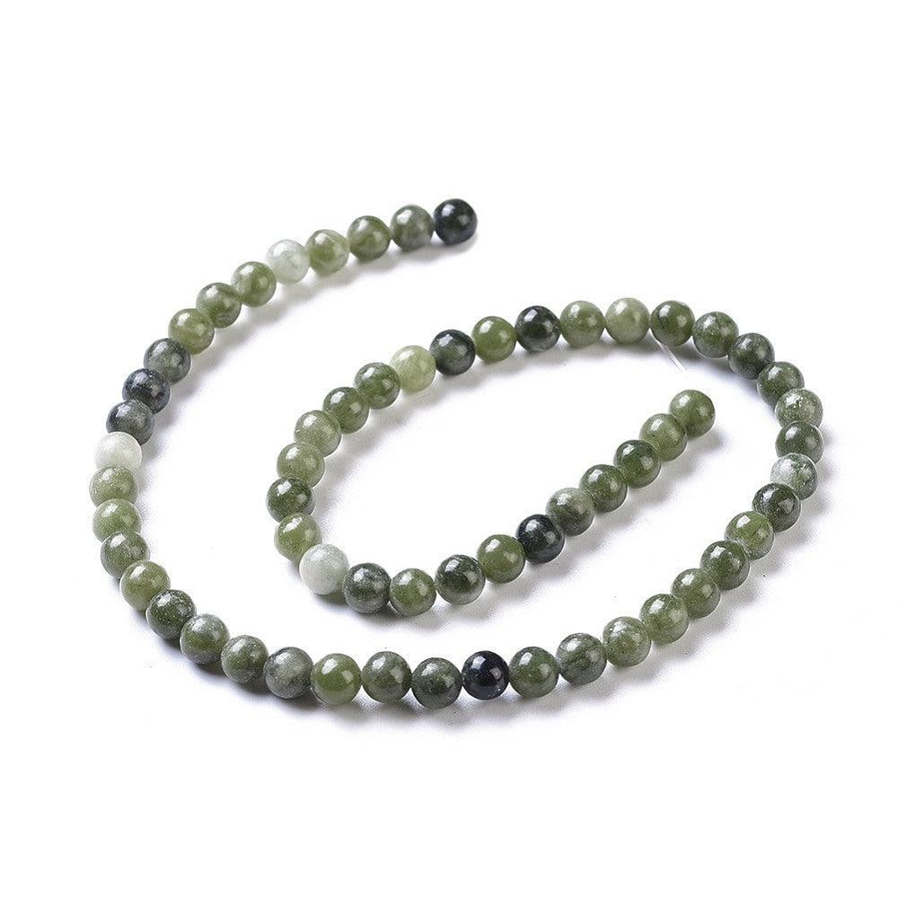 Edelsteen Kralen Taiwan Jade Rond Donkergroen 6mm - 15 stuks-Kralen-Kraaltjes van Renate