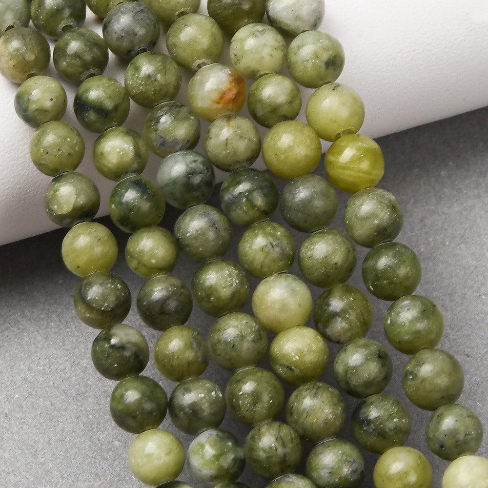 Edelsteen Kralen Taiwan Jade Rond Olijfgroen 6mm - 15 stuks-Kralen-Kraaltjes van Renate