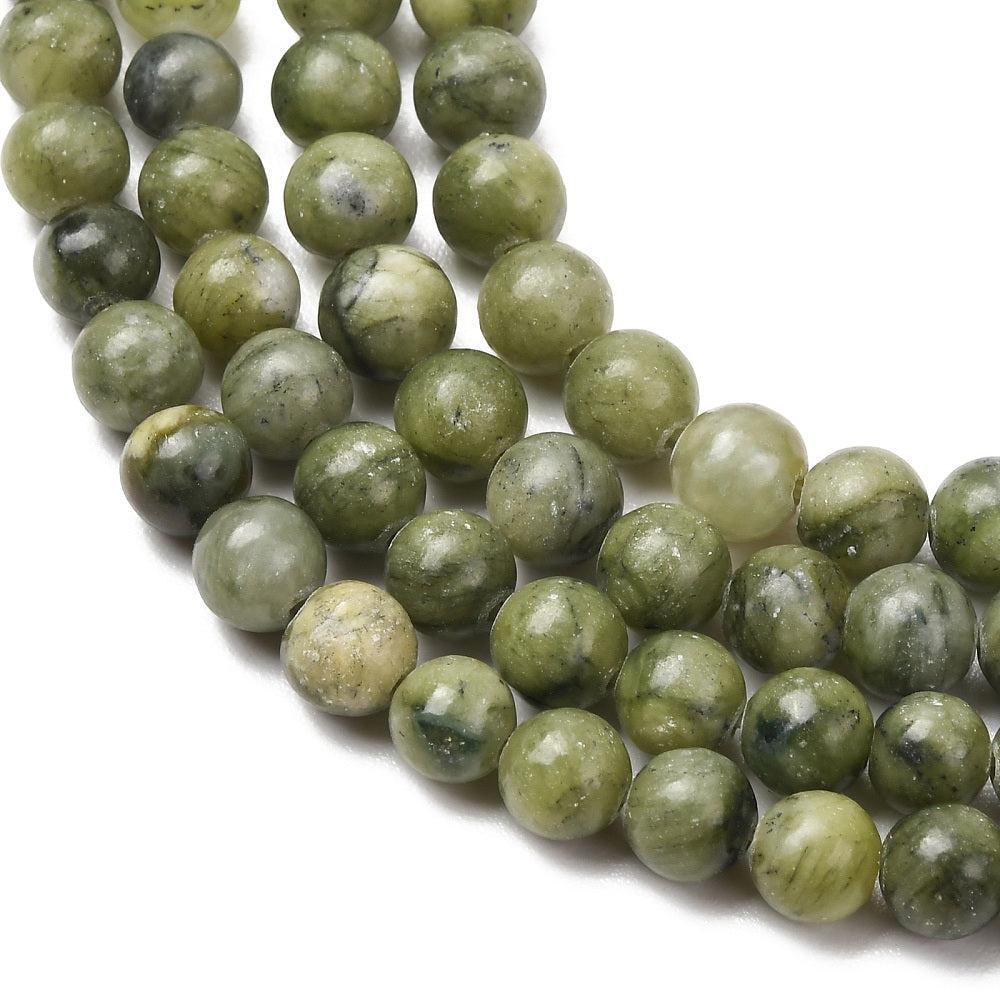 Edelsteen Kralen Taiwan Jade Rond Olijfgroen 6mm - 15 stuks-Kralen-Kraaltjes van Renate