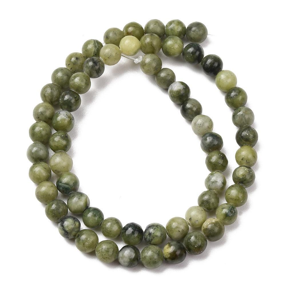 Edelsteen Kralen Taiwan Jade Rond Olijfgroen 6mm - 15 stuks-Kralen-Kraaltjes van Renate