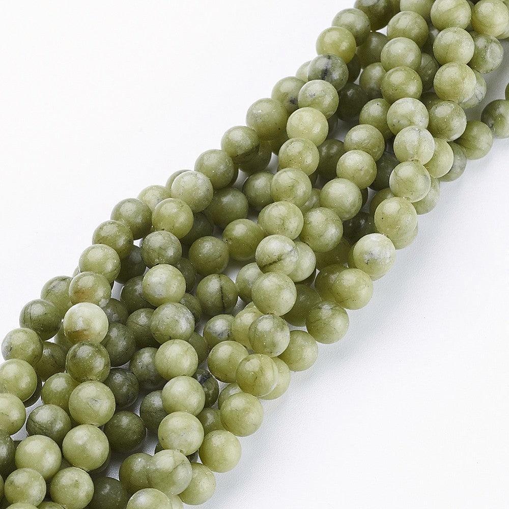 Edelsteen Kralen Taiwan Jade Rond Olijfgroen 6mm - 15 stuks-Kralen-Kraaltjes van Renate