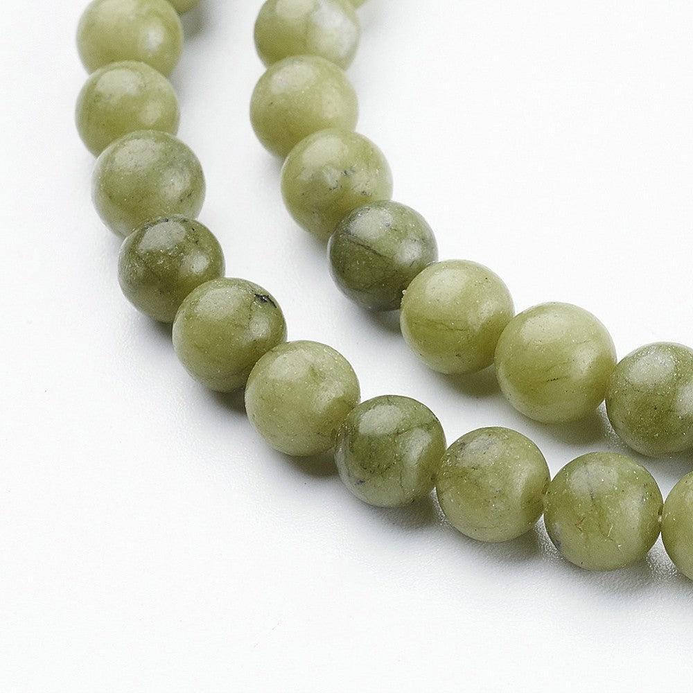Edelsteen Kralen Taiwan Jade Rond Olijfgroen 6mm - 15 stuks-Kralen-Kraaltjes van Renate