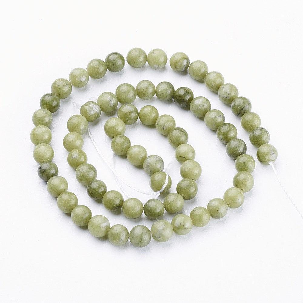 Edelsteen Kralen Taiwan Jade Rond Olijfgroen 6mm - 15 stuks-Kralen-Kraaltjes van Renate