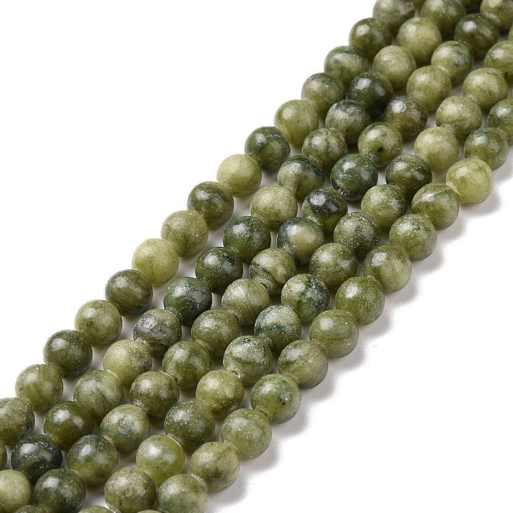 Edelsteen Kralen Taiwan Jade Rond Olijfgroen 6mm - 15 stuks-Kralen-Kraaltjes van Renate