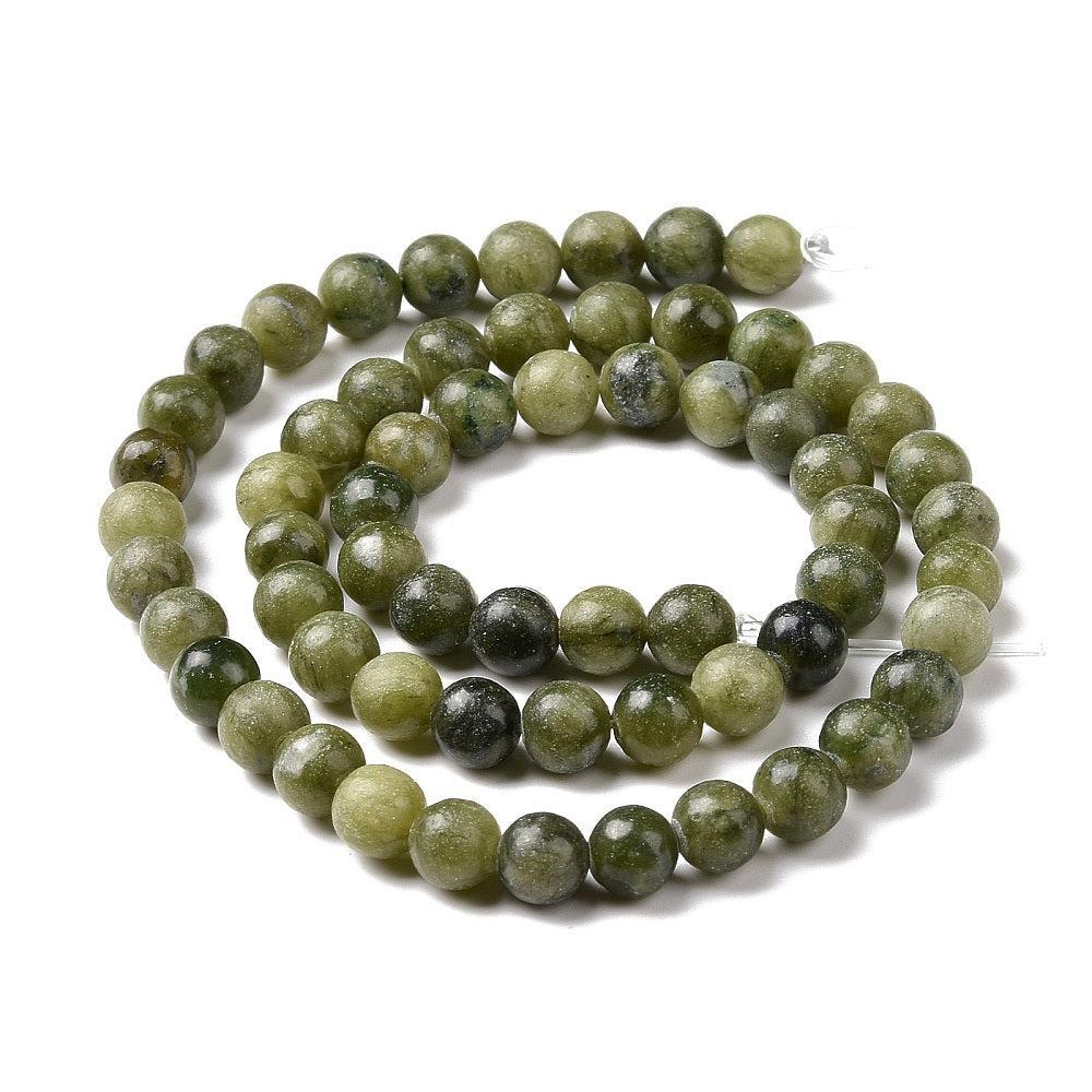 Edelsteen Kralen Taiwan Jade Rond Olijfgroen 6mm - 15 stuks-Kralen-Kraaltjes van Renate