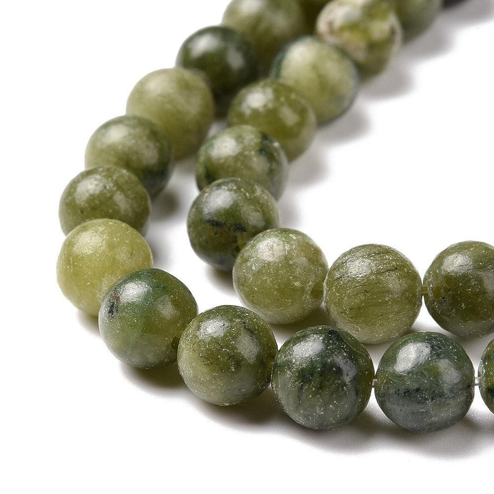 Edelsteen Kralen Taiwan Jade Rond Olijfgroen 6mm - 15 stuks-Kralen-Kraaltjes van Renate