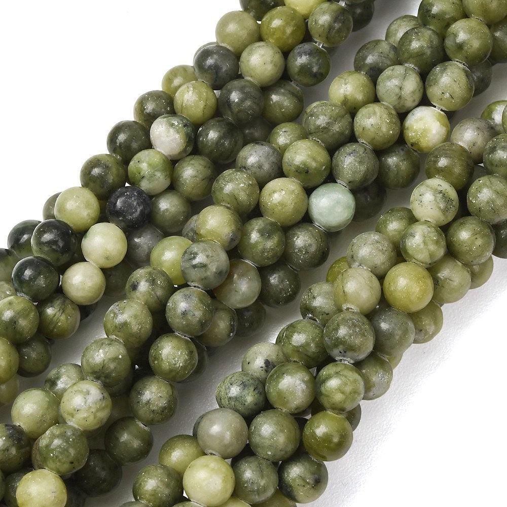 Edelsteen Kralen Taiwan Jade Rond Olijfgroen 6mm - 15 stuks-Kralen-Kraaltjes van Renate