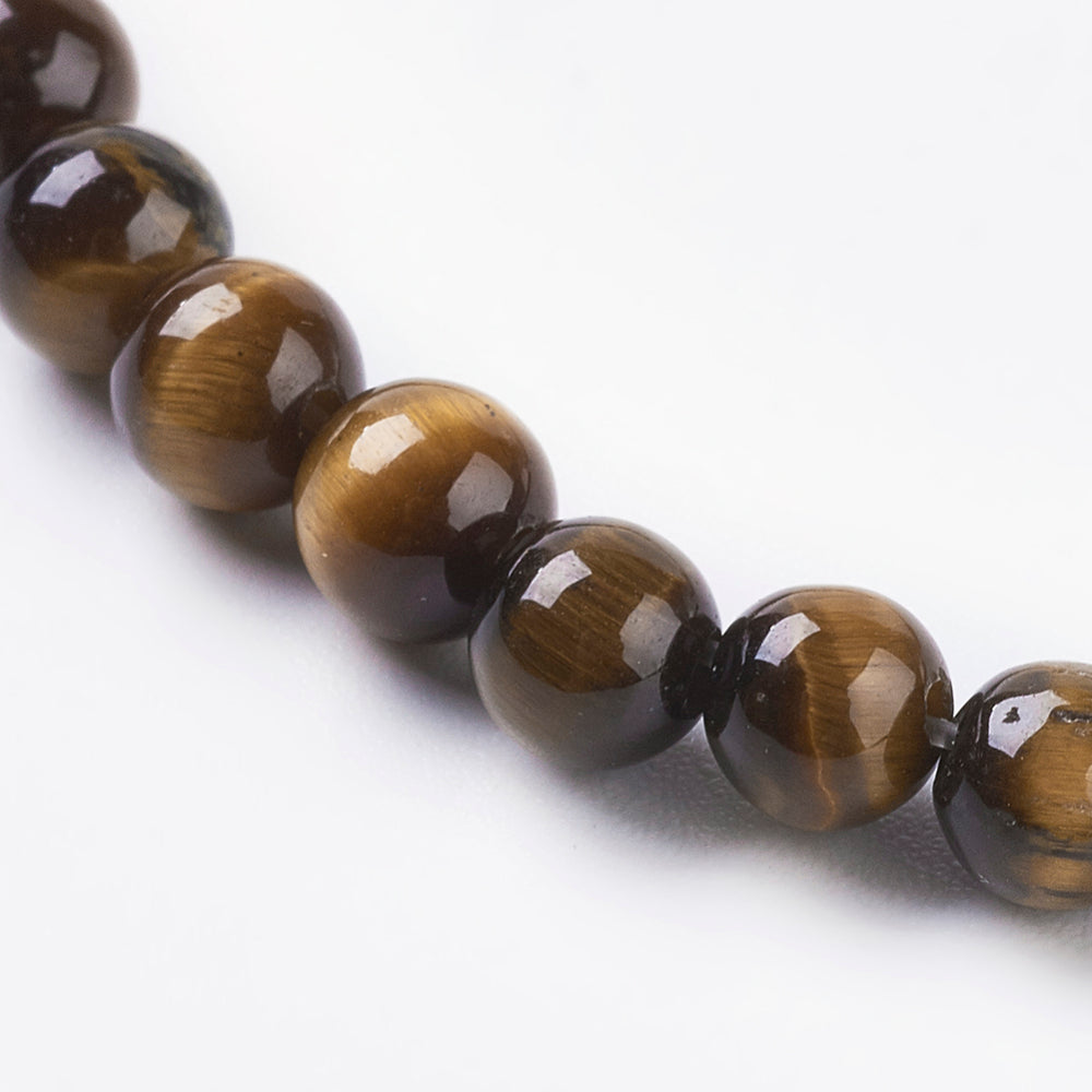 Edelsteen Kralen Tijgeroog Naturel 4mm - ± 46 stuks-Kralen-Kraaltjes van Renate