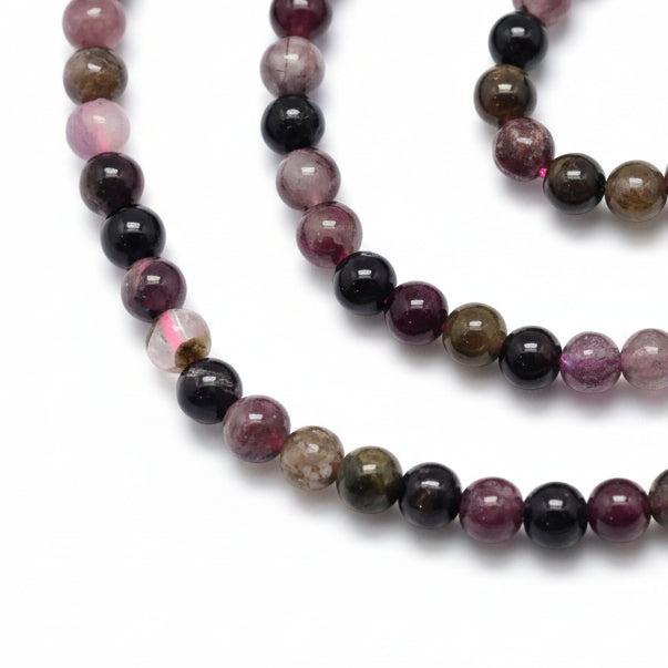 Edelsteen Kralen Toermalijn Rond Multicolor 4mm - 20 stuks-Kralen-Kraaltjes van Renate
