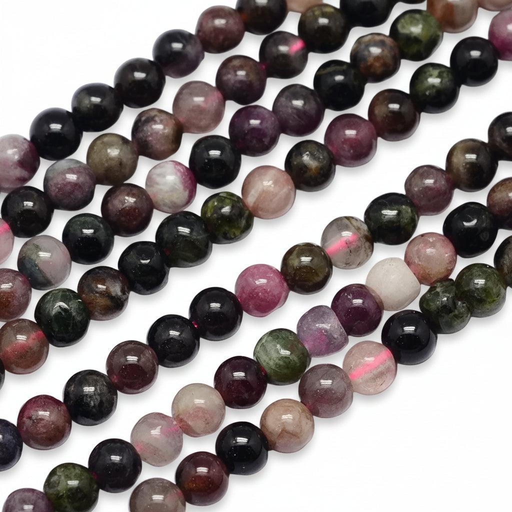 Edelsteen Kralen Toermalijn Rond Multicolor 4mm - 20 stuks-Kralen-Kraaltjes van Renate