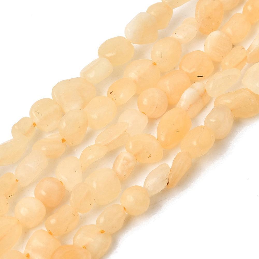Edelsteen Kralen Topaas Jade Nugget Geel 10mm - per stuk-Kralen-Kraaltjes van Renate