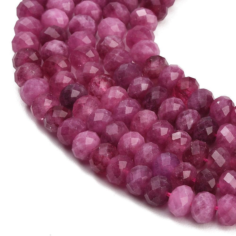 Edelsteen Kralen Witte Jade Rondel Camelia 8x5.5mm - per stuk