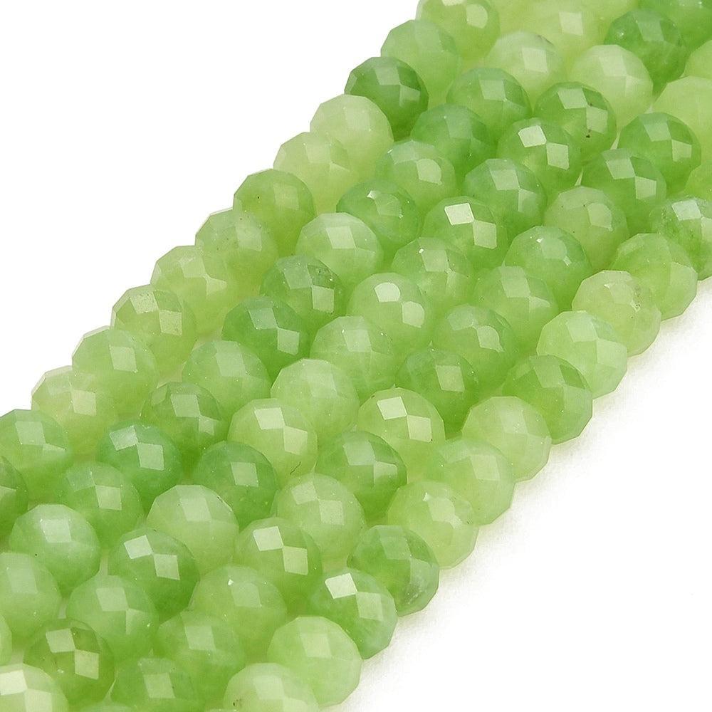Edelsteen Kralen Witte Jade Rondel Grasgroen 8x5.5mm - per stuk