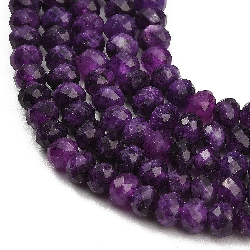 Edelsteen Kralen Witte Jade Rondel Indigo 8x5.5mm - per stuk