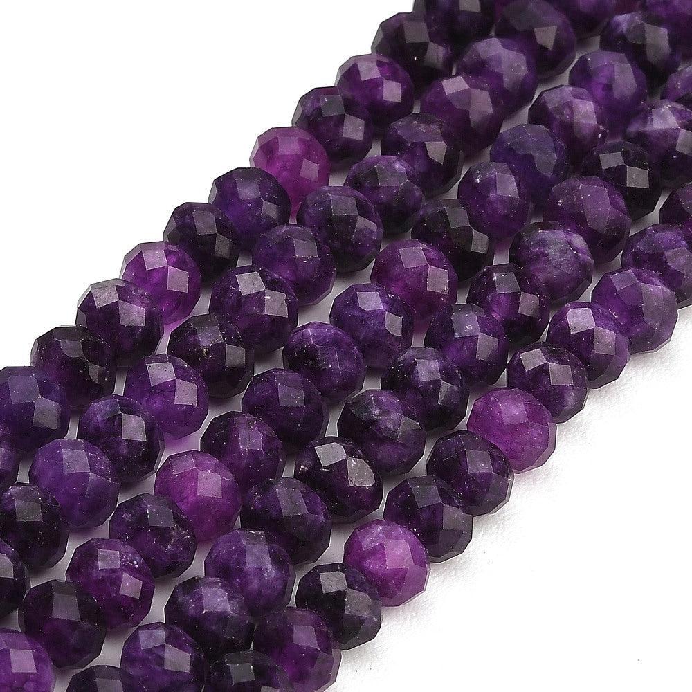 Edelsteen Kralen Witte Jade Rondel Indigo 8x5.5mm - per stuk