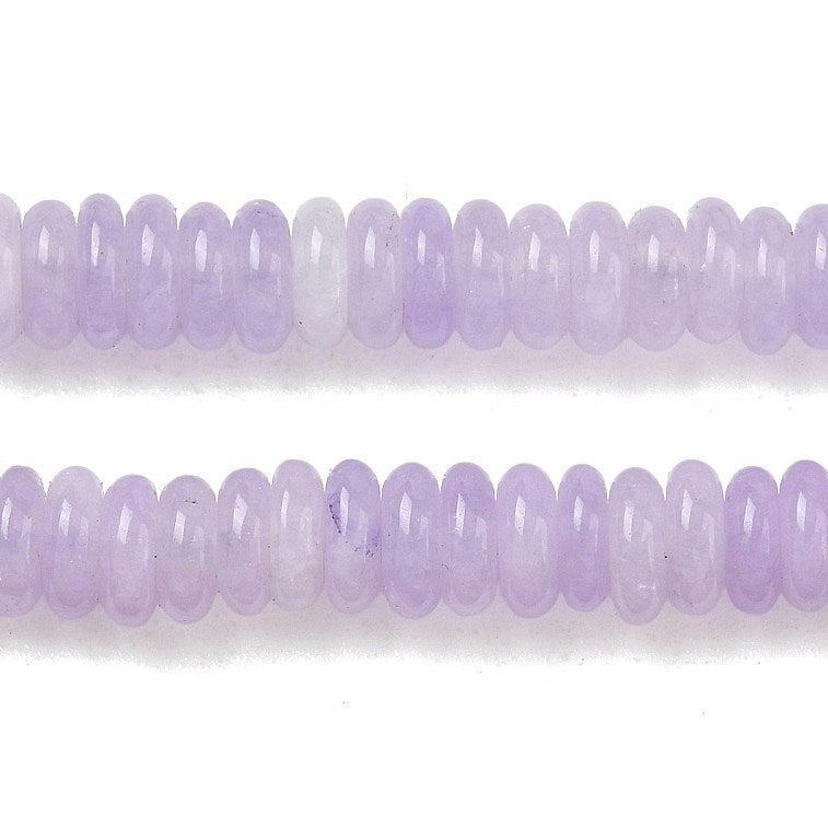 Edelsteen Kralen Witte Jade Rondel Lila 6.5x2mm - 30 stuks-Kralen-Kraaltjes van Renate