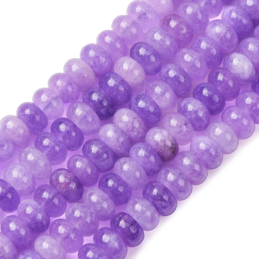 Edelsteen Kralen Witte Jade Rondel Paars 8x5mm - per stuk-Kralen-Kraaltjes van Renate