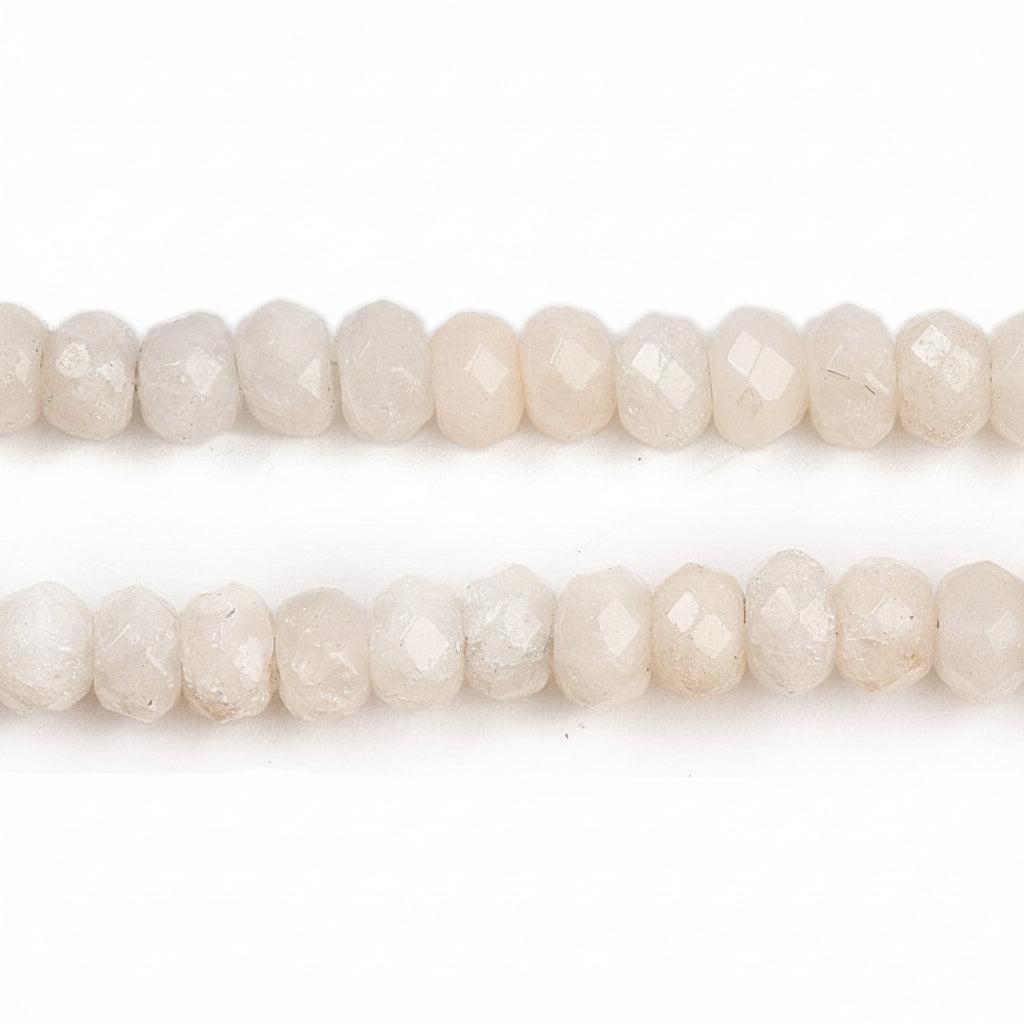 Edelsteen Kralen Witte Jade Rondel Papaya 4x3mm - per streng (± 116 stuks)-Kralen-Kraaltjes van Renate