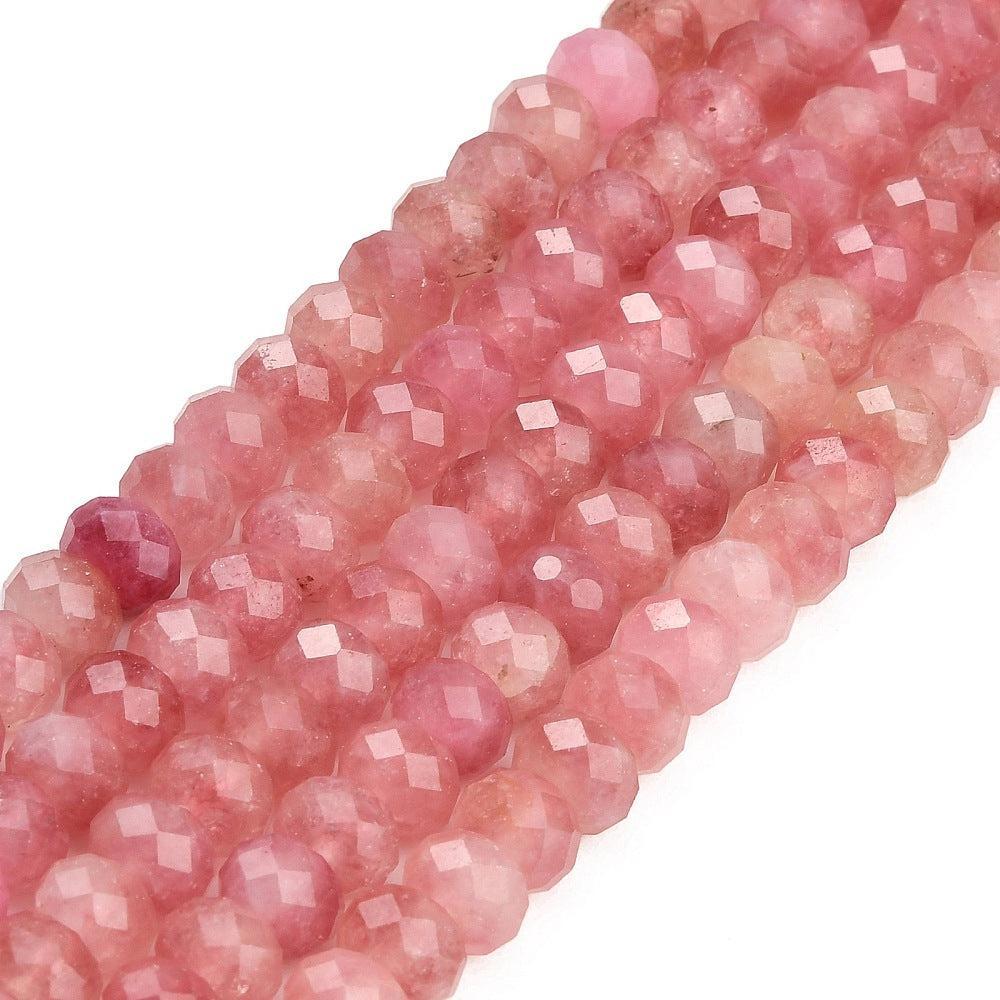 Edelsteen Kralen Witte Jade Rondel Roze 8x5.5mm - per stuk
