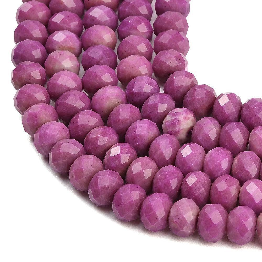 Edelsteen Kralen Witte Jade Rondel Wit 8x5.5mm - per stuk