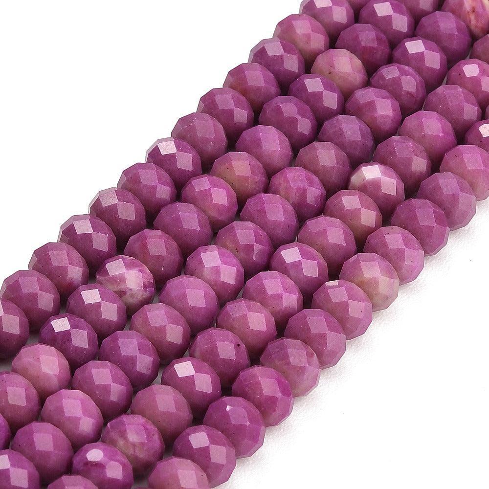 Edelsteen Kralen Witte Jade Rondel Wit 8x5.5mm - per stuk