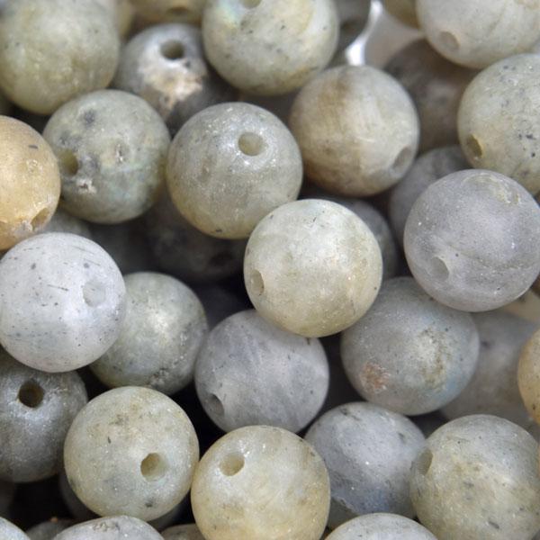 Edelsteen Labradoriet mat rond 6mm - 10 stuks-Kraaltjes van Renate