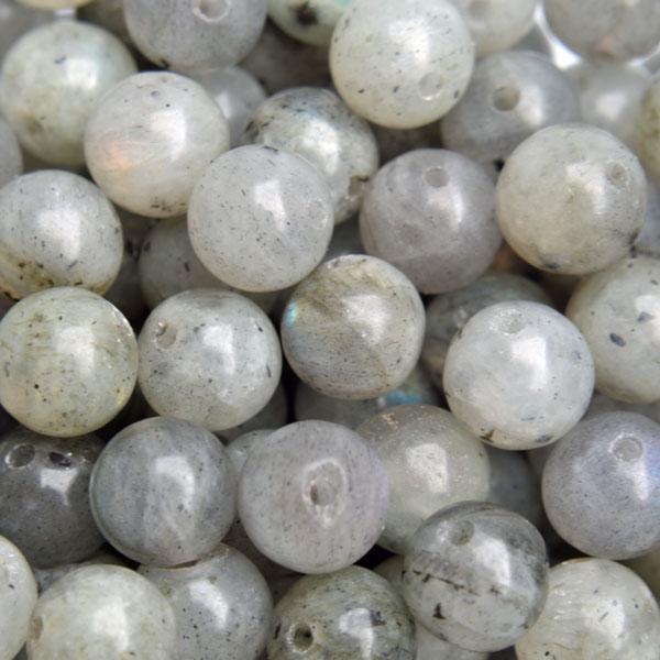 Edelsteen Labradoriet rond 6.5mm - 10 stuks-Kraaltjes van Renate