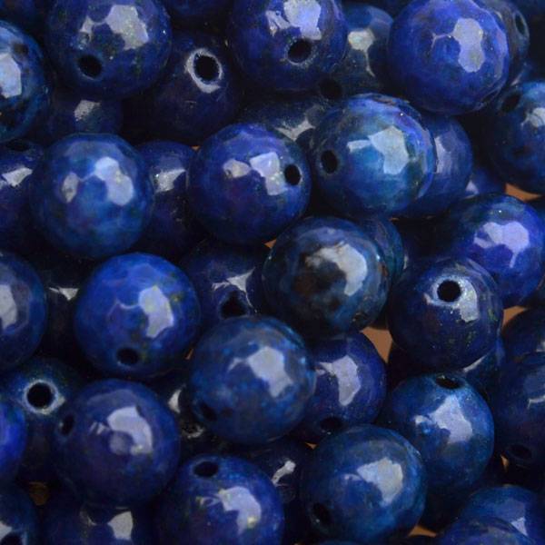 Edelsteen Lapis Lazuli facet blauw rond 8mm-Kraaltjes van Renate