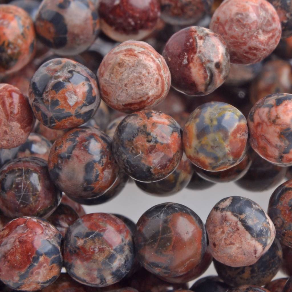 Edelsteen Leopardskin Jasper rond 6mm - 10 stuks-Kraaltjes van Renate