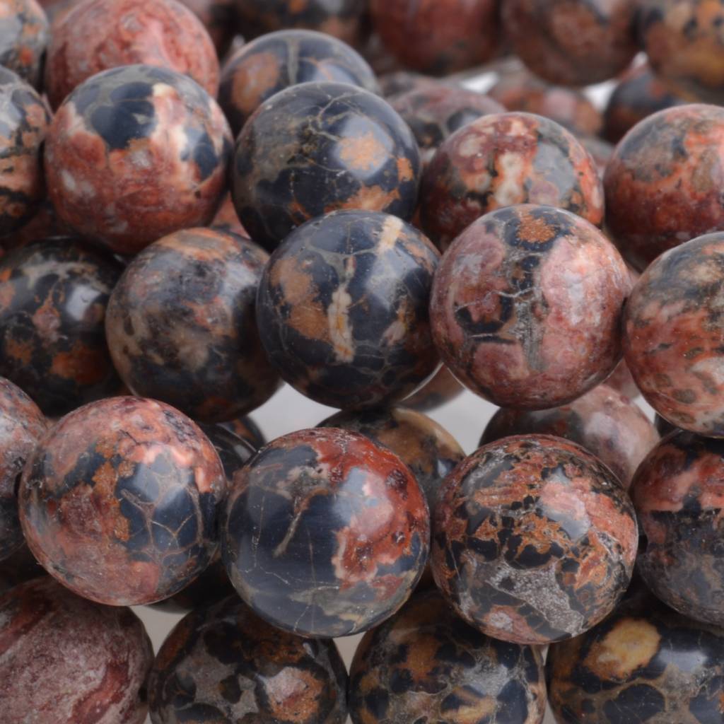 Edelsteen Leopardskin Jasper rond 10mm-Kraaltjes van Renate