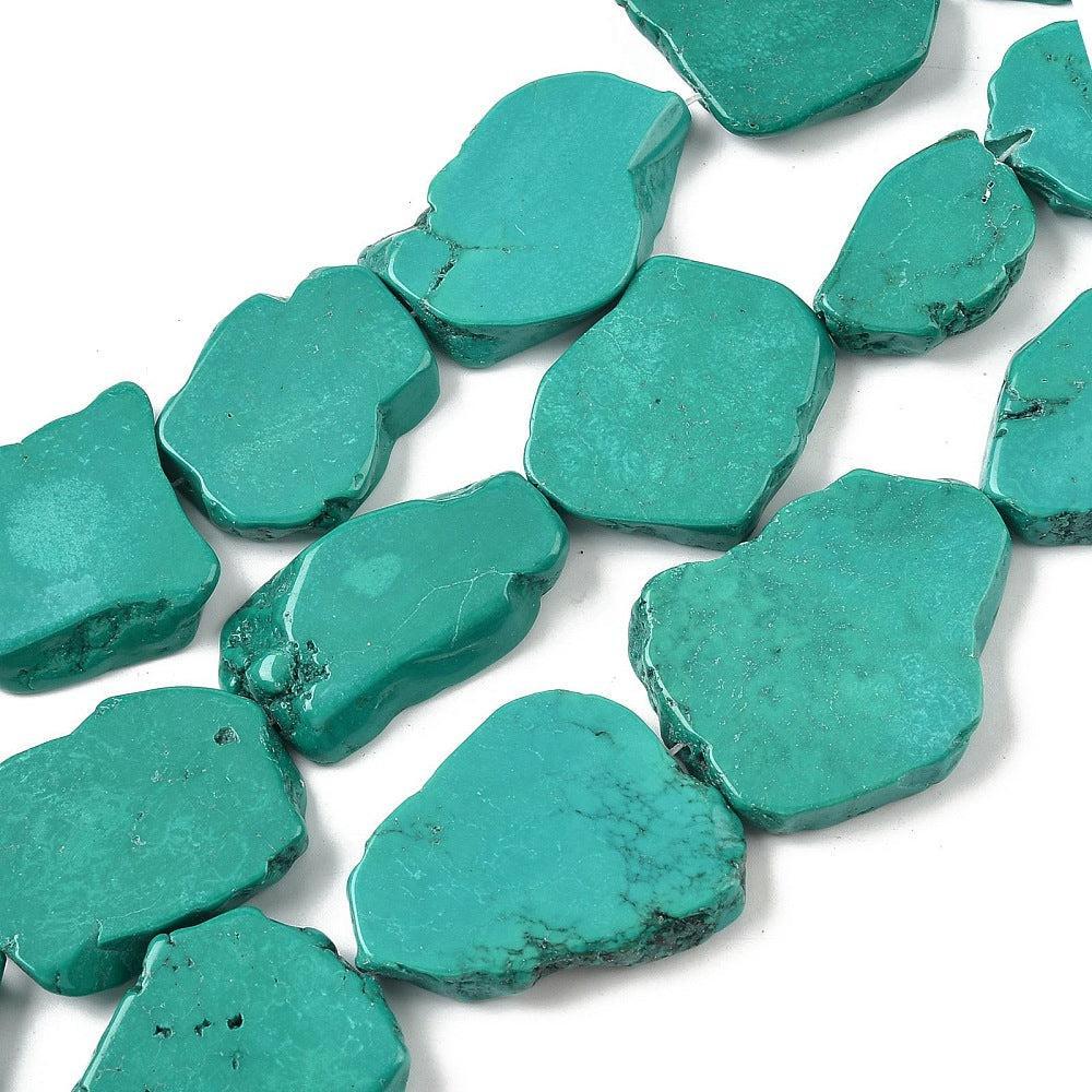 Edelsteen Magnesiet turquoise kraal 35mm- per stuk-Kralen-Kraaltjes van Renate
