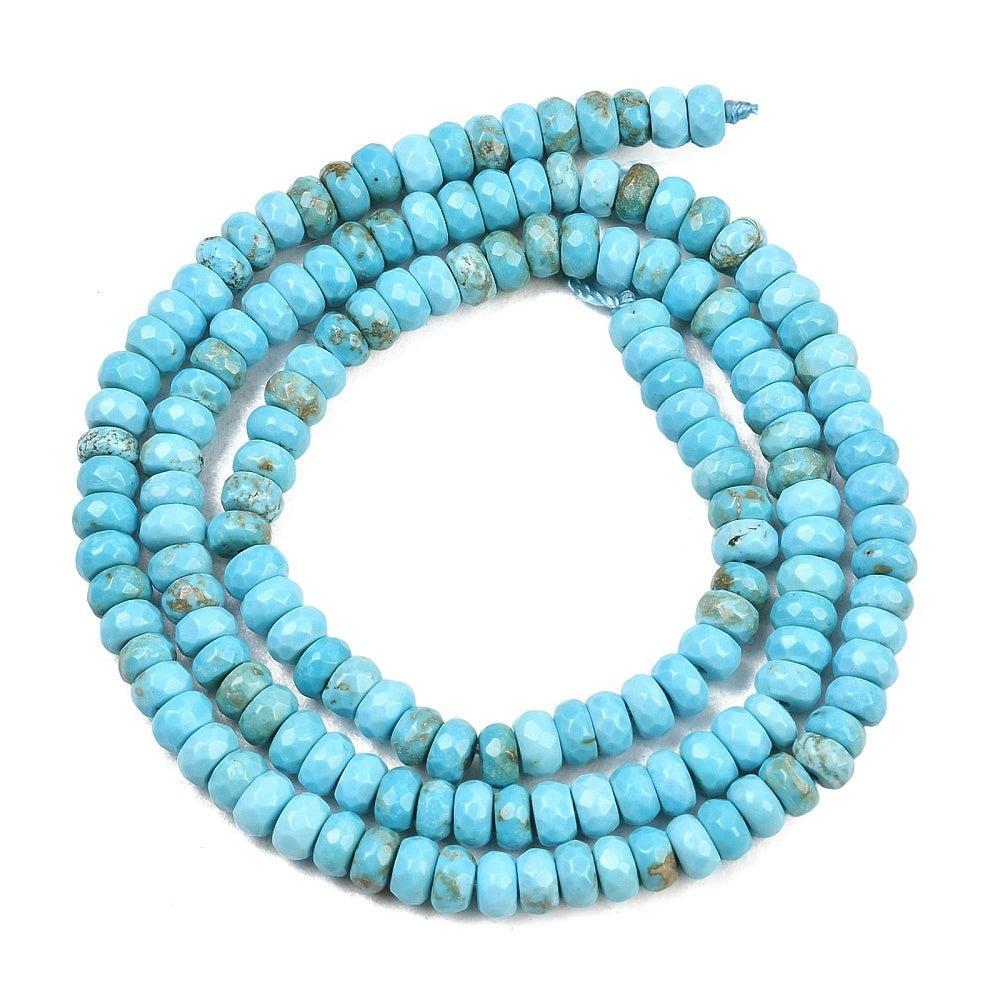 Edelsteen Magneziet Rondel Turquoise 4x2mm - ±10 stuks (kopie)-Kralen-Kraaltjes van Renate